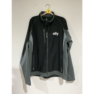 Men’s Elevate Extra Large Tall Black Gray Zip Up Polyester Fleece